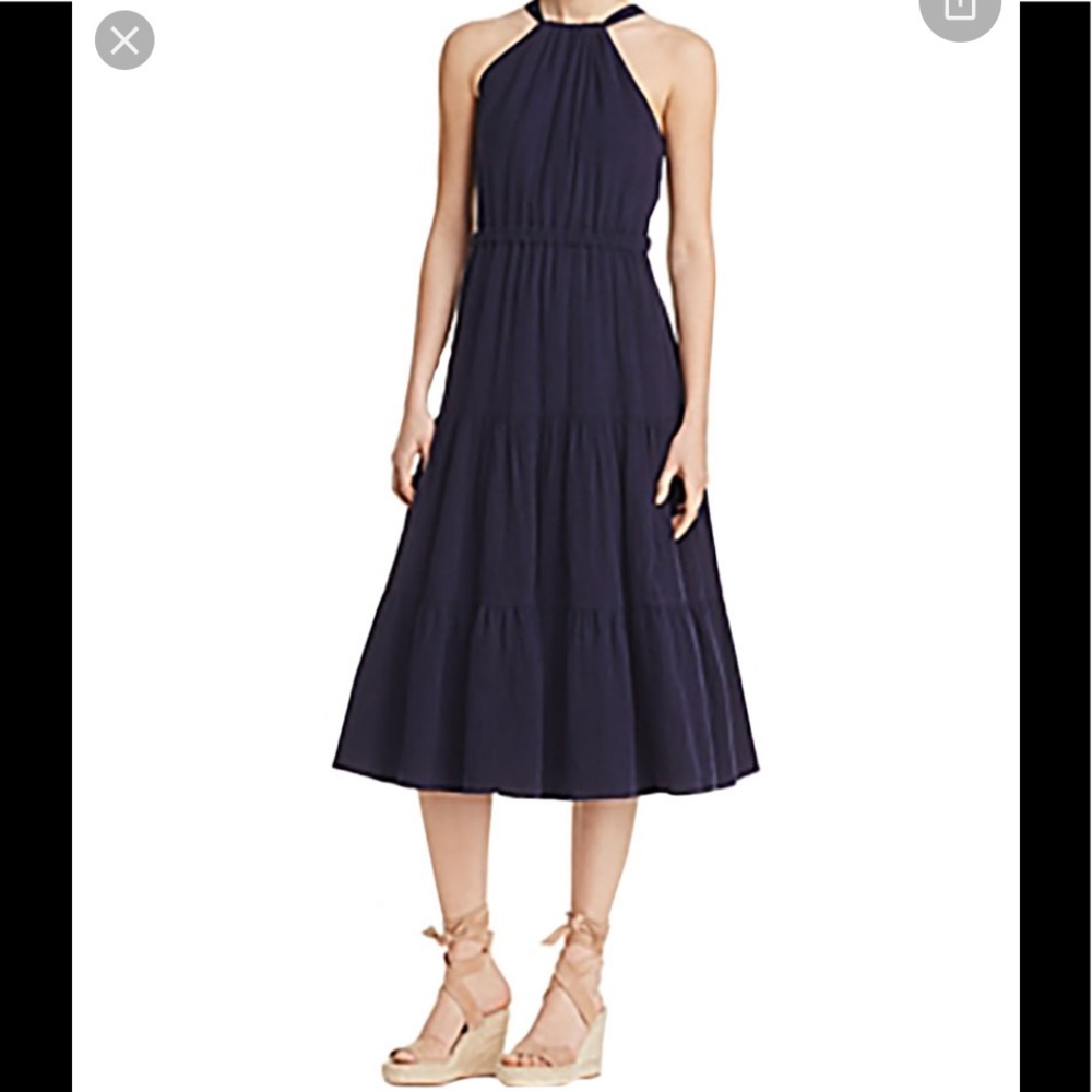 Rebecca Taylor  cotton halter midi dress Sz 8